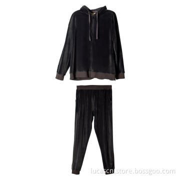 Damen Pyjamas Weicher Baumwollpyjama mit Kapuze